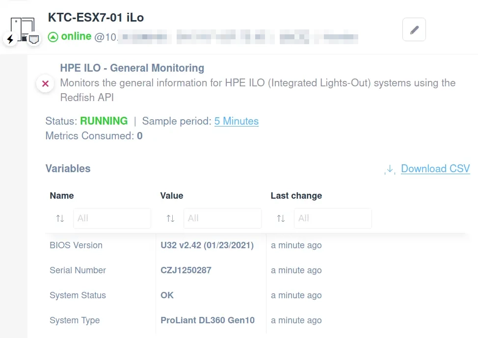 HPE iLO General Monitoring